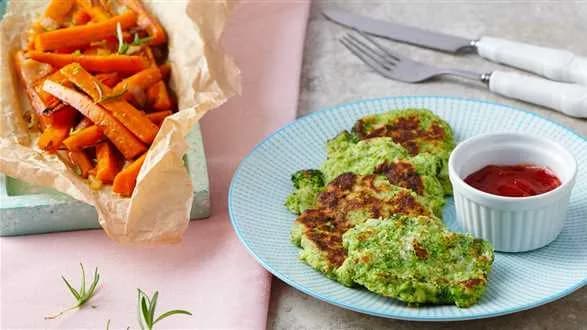 Racuszki siłacza i frytki z marchewki