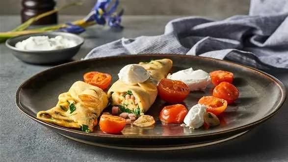 Omlet ze szpinakiem i szynką