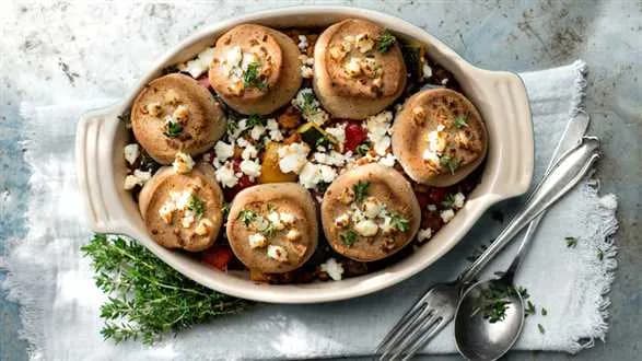 Chlebowa zapiekanka z mięsa mielonego